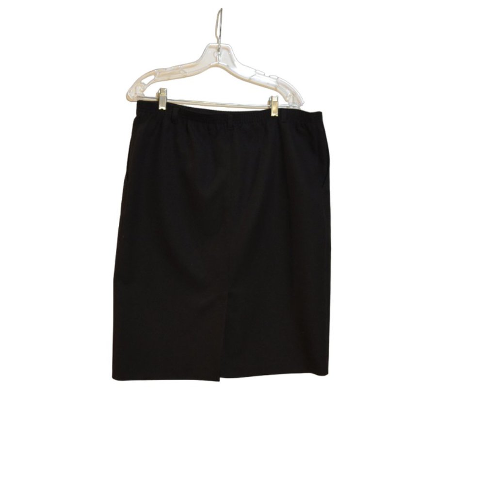 ALFRED DUNNER Petite Made in USA Black Midi Skirt 16
